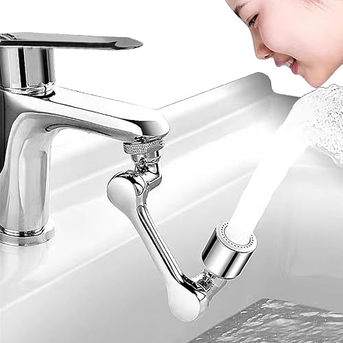 Aireador de fregadero de cocina, doble función de 2 flujos de gran ángulo rociador de fregadero, pieza de repuesto de grifo 55/64 pulgadas rosca