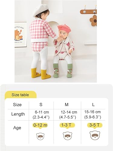 Miniatura 6 de BEHELE Calcetines de agarre antideslizantes para bebés calcetines cálidos y gruesos antideslizantes calcetines para niñas y niños recién nacidos