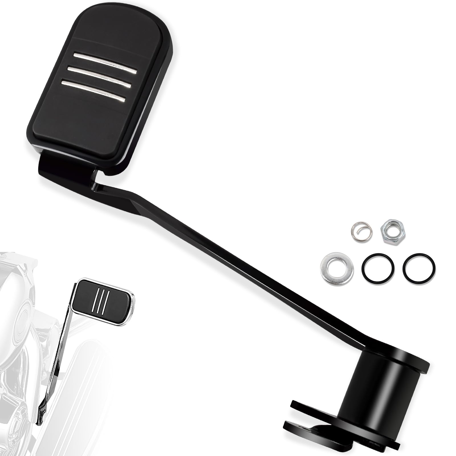 Rear Brake Lever w/Brake Pedal Pads for Harley 2014-2025 Touring