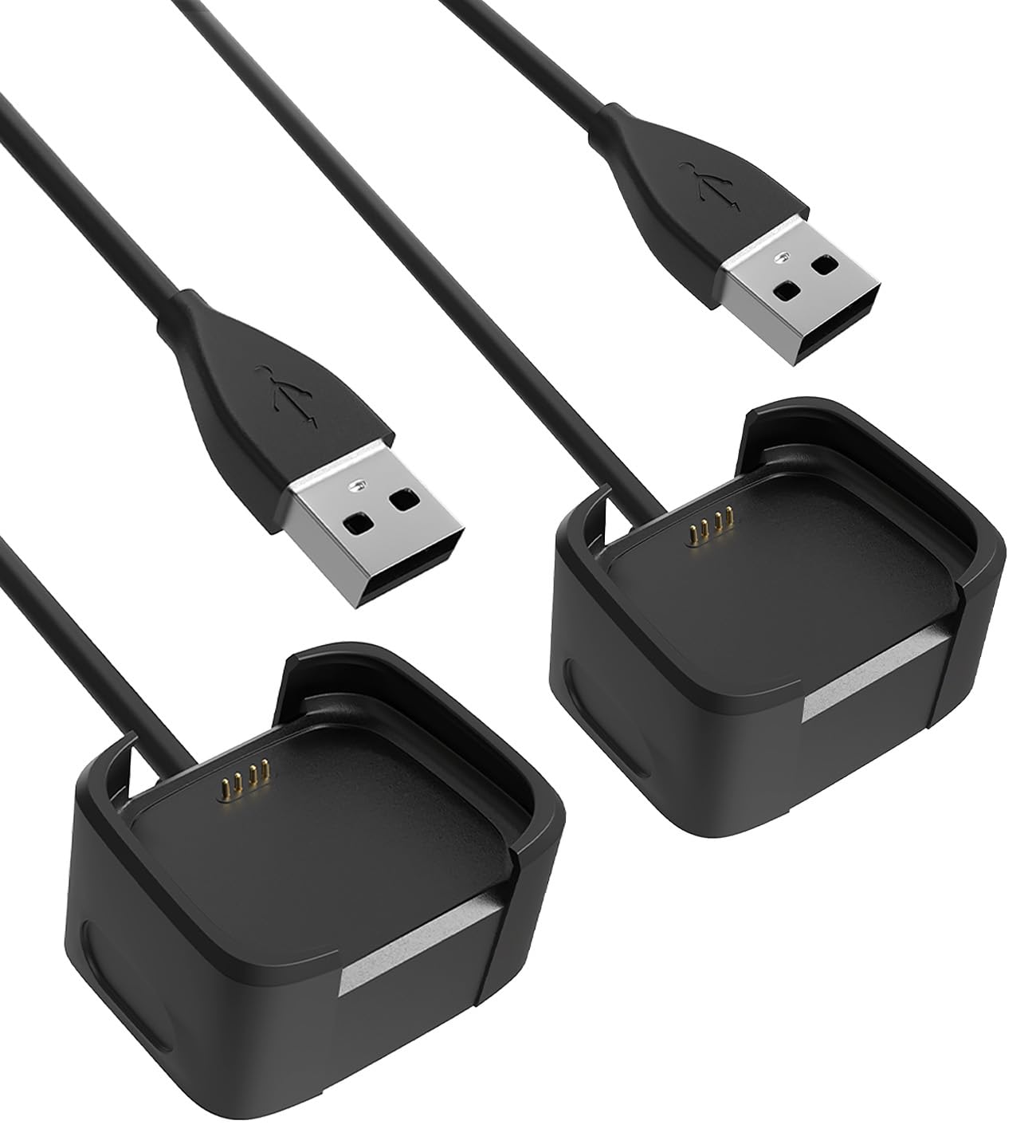 Compatible for Fitbit Versa 2 Charger Replacement USB Charging Cable Dock Stand with 3.3ft for Fitbit Versa 2 Health and Fitness Smartwatch-2 Pack