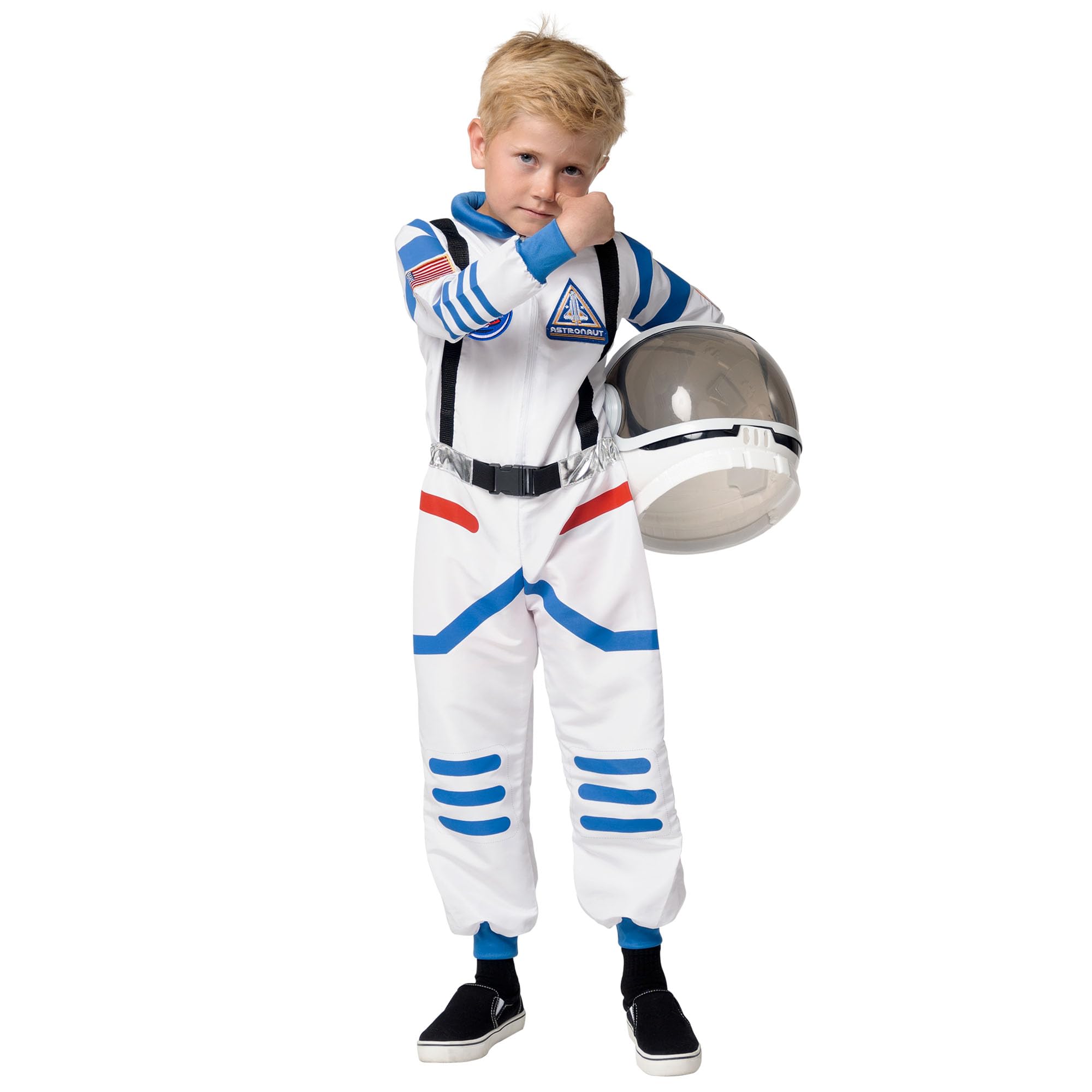 Spooktacular Creations Halloween Kind Unisex weiß Astronaut Kostüm, NASA Pilot Jumpsuit mit Helm