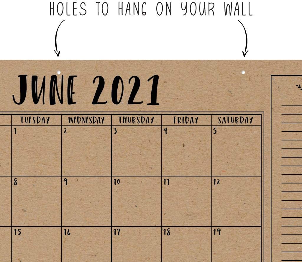 Rustic 2020-2021 Large Monthly Desk or Wall Calendar Planner, Big Giant Planning Blotter Pad, 18 Month Academic Desktop, Hanging 2-Year Date Notepad Teacher, Mom Family Home Business Office 11x17"