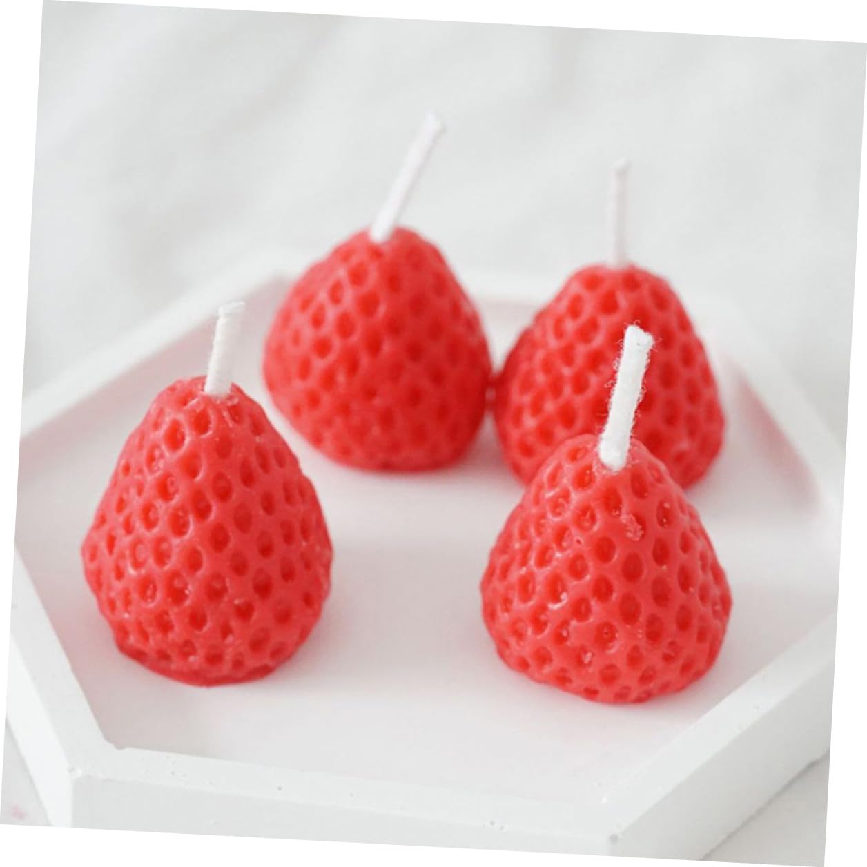 Set 9 Candele Profumate alla Fragola in Paraffina, Decorazioni Alimentari Sicure senza Fumo, Candele per Aromaterapia e Feste, per Casa e Regalo a Donne e Amiche