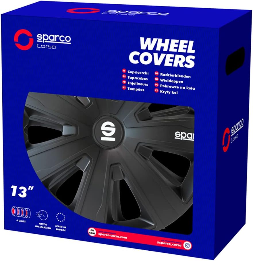 Sparco Wheel Covers Palermo - 14-inch - Black - Set of 4 Pieces