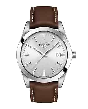 TISSOT 1853 メンズ 時計 ホワイト文字盤 ブラウンレザー Amazon.co.jp: [ティソ] 腕時計 TISSOT ジェントルマン レザー