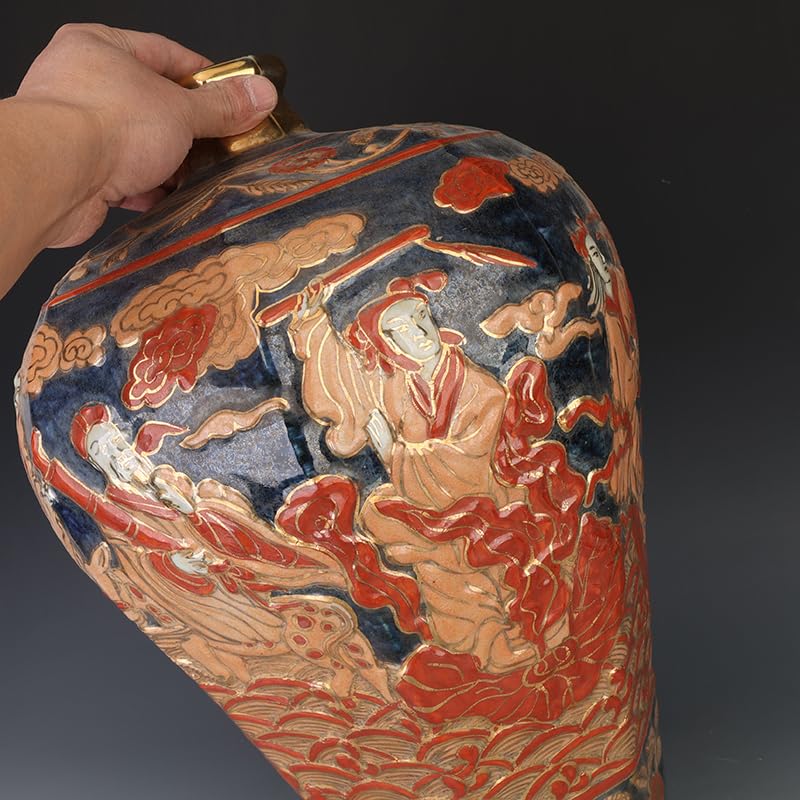 Wazon na kwiaty kreatywne badanie rzeźbione antyczna porcelana ręcznie robione ozdoby blaty biurowe ceramiczne wazony kwiatowe dekoracje do salonu