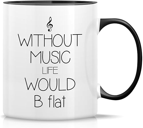 Retreez Taza divertida Sin vida musical Would B Flat Musician Tazas de café de cerámica de 11 onzas Divertido, sarcasmo, sarcástico, motivacional,