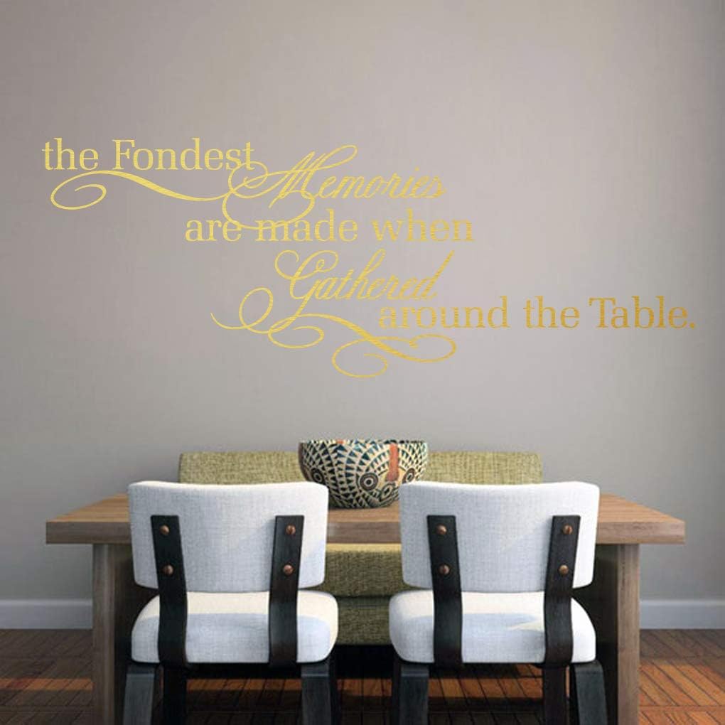 Sweetums Signatures - Wall Decal for Dining Room, Kitchen - The Fondest Memories, Gathered Around The Table Sticker - Multiple Size Options - Select Your Color (White, 45" Wide x 16" Tall)