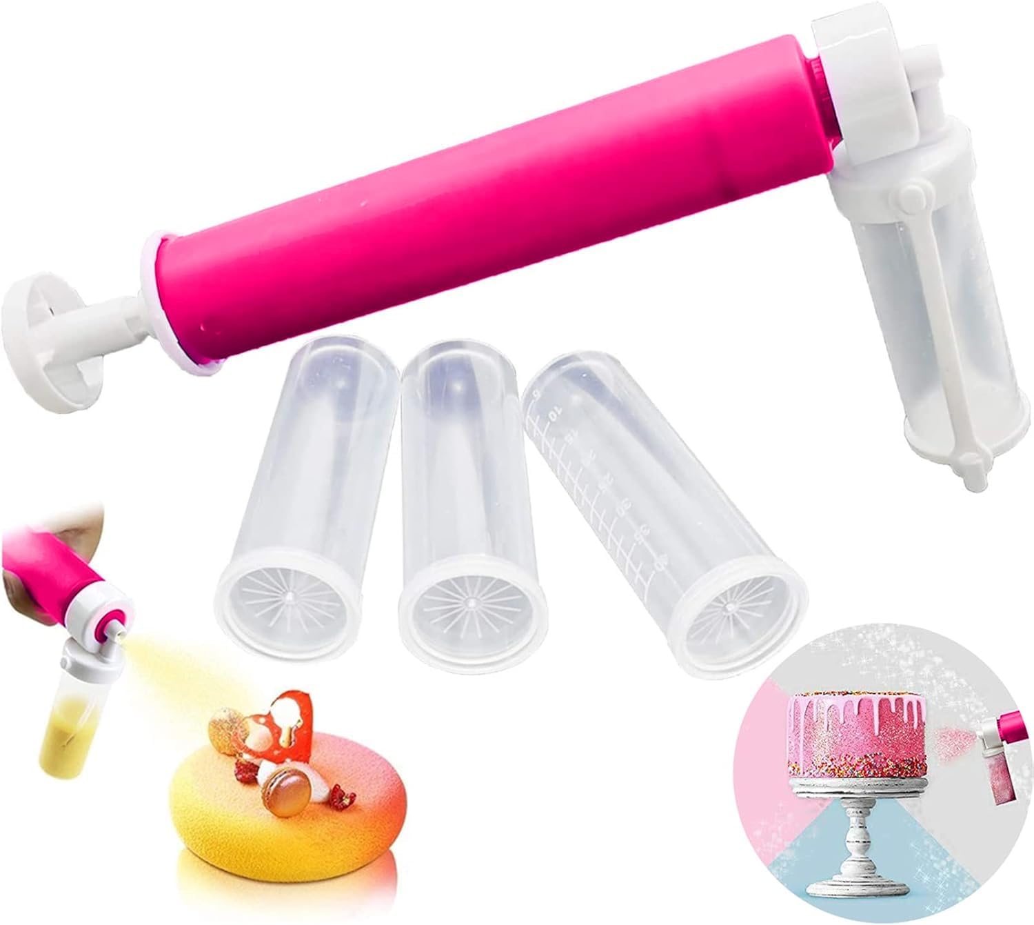Plastic Cake Shimmer Pump Manual Airbrush Pump for Decorating Cake, Cupcake, Dessert and Chocolates-image-3