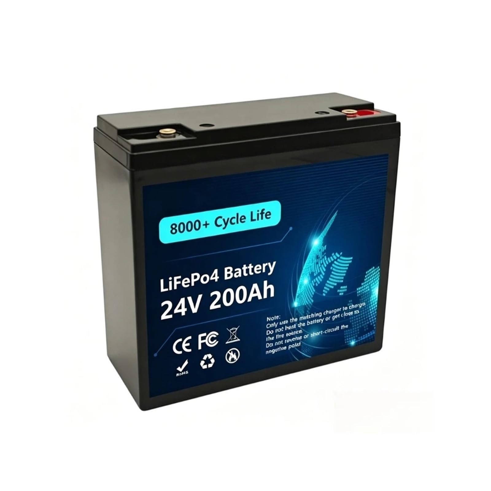 Batteria A Ciclo Profondo Batteria LiFePO4 Da 24 V 100Ah 120Ah 150Ah 180Ah 200Ah Batteria Al Litio Ferro Fosfato A Ciclo Profondo | 24V 200Ah LiFePO4