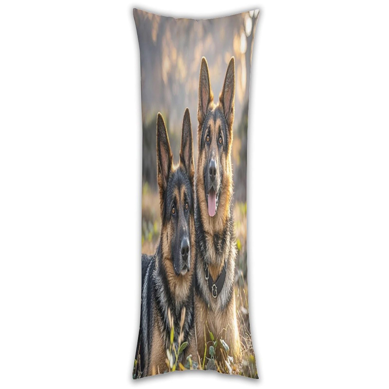 German Shepherd Dog Lovers Pillow Cases Breathable Vertical Long Pillowcase Body Pillowcase with Hidden Zipper Closure Soft and Cozy Pillow Cover 20x54 Inches for Bedroom Couch