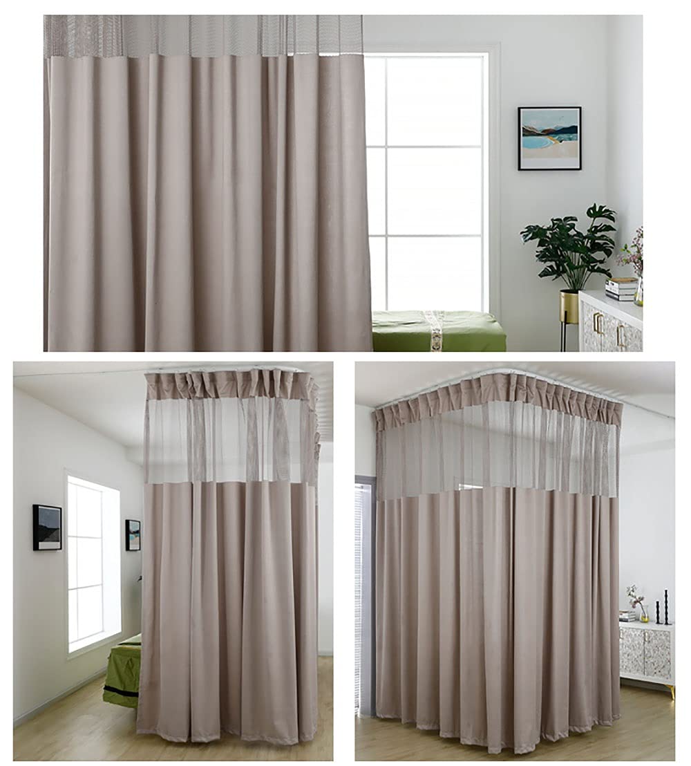 TTZ Krankenhausvorhang mit flachen Haken für Krankenhaus, medizinische Klinik, Spa, Labor, Kabine, Vorhang, Trennwand, Sichtschutz (Farbe: Grau, Größe: 1 (2,7 m breit x 2,7 m hoch))