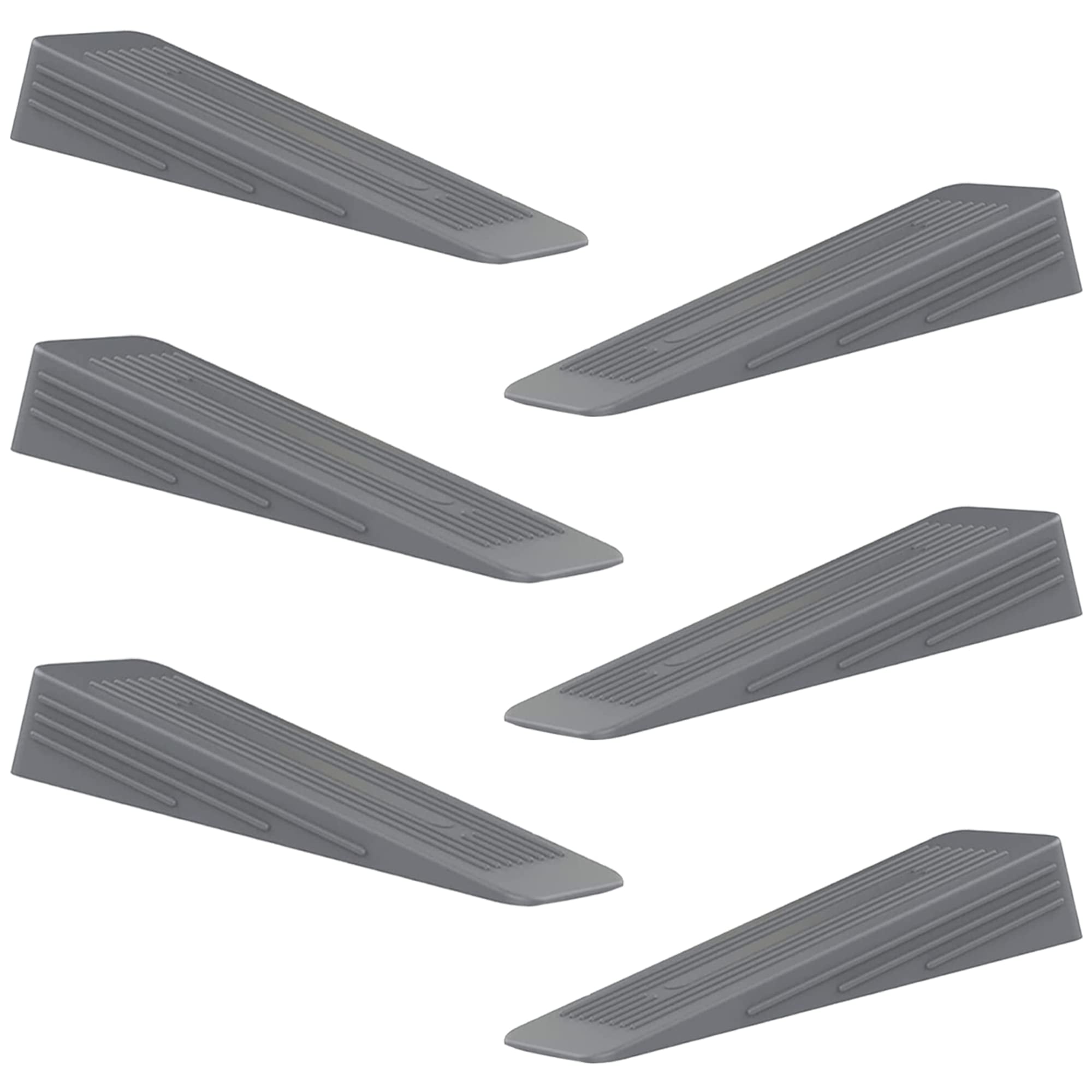 Affixers Grey (Pack Of 6) Door Stop | Door Stoppers For Floor Anti-Skid, Durable, And Heavy Duty Rubber Door Stops | Ideal For All Types Of Surfaces | Door Wedges Indoors (Grey, Pack Of 6)
