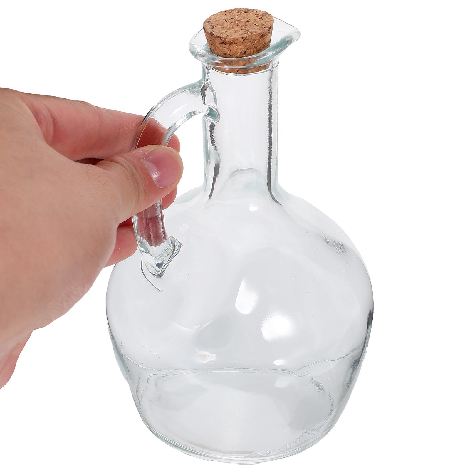 CLISPEED Bouteille à Condiments en Verre Bec Verseur et Poignée 430 Ml Distributeur d'Huile et Vinaigre pour Cuisson et Assaisonnement