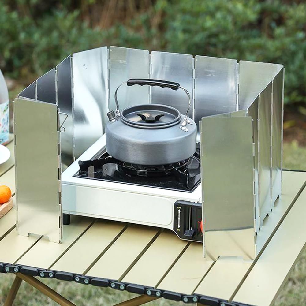8Plaques Pare-Vent Pliable En Aluminium Pare-Brise Pour Rechaud De Camping Plein Air Pare Brise Pour Cuisiniere A Gaz 88107643