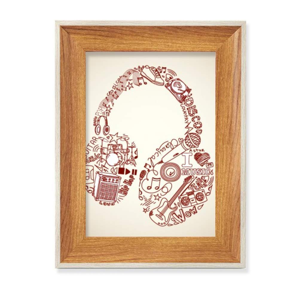 Cadre de Photo en Bois Musique Casque Tableau Art Peinture Affichage Bureau Plusieurs Ensembles
