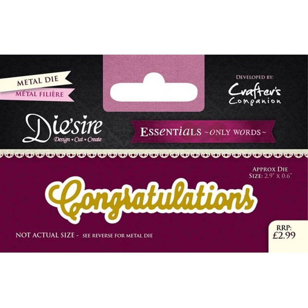 Crafter's Companion "Congratulations" Diesire Essentials Only Words, Purple