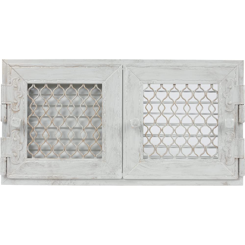 KRATKI griglia di ventilazione AIR 23,8x46 cm bianco aria calda Design 21,5 | Retro Griglia di ventilazione aria calda Design insolito Estetica antica Installazione semplice Altezza 21,5 cm Bianco