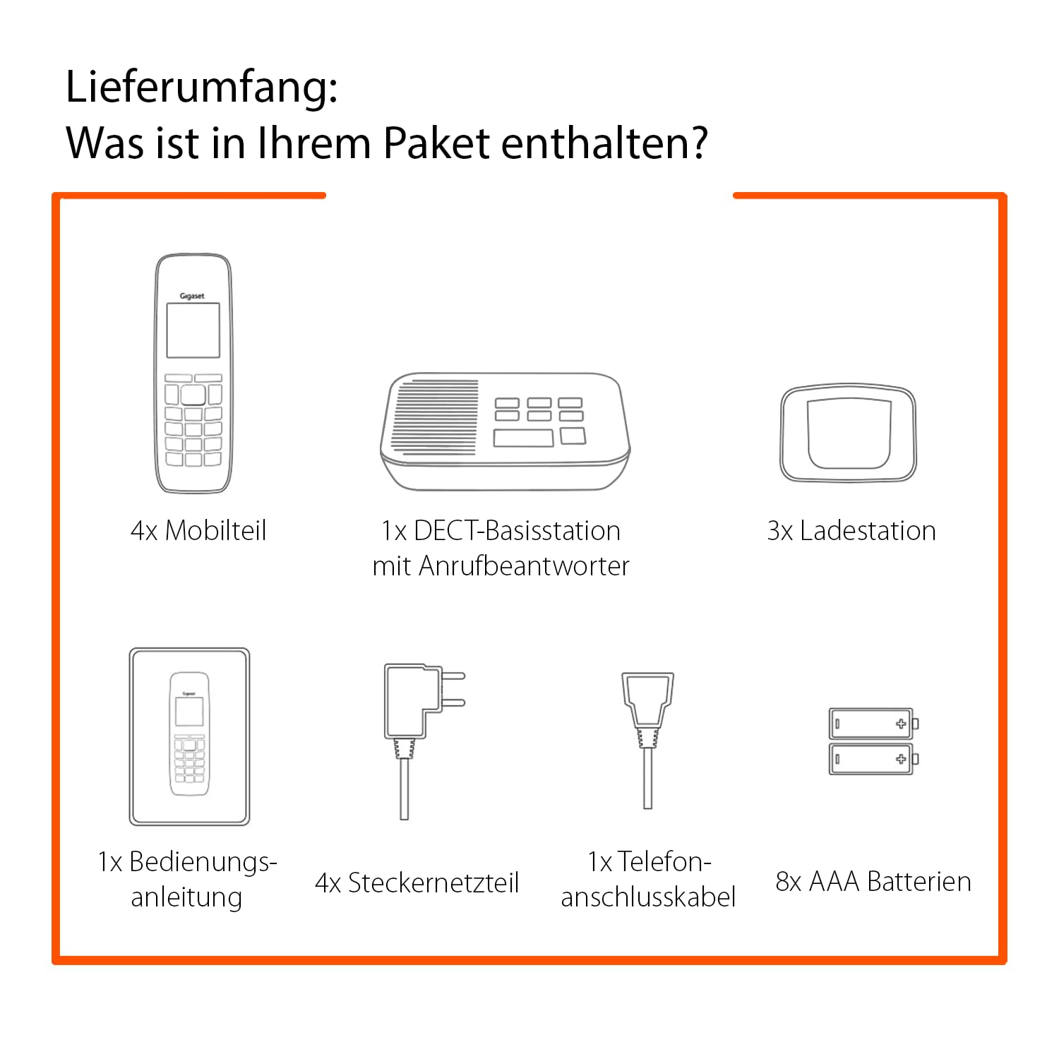 Gigaset AS690A Quattro Vier DECT-Telefone mit Anrufbeantworter – Bild 6
