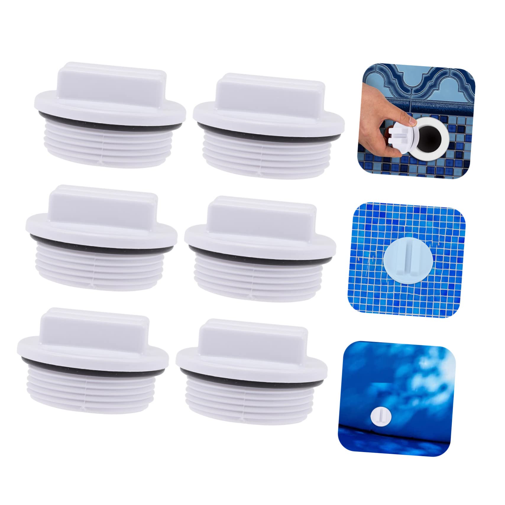 POPETPOP 18 Piezas Tapones Roscados para Piscina Tapón de Drenaje y con Junta Tórica Duraderos y Fáciles de Instalar para Invierno y de Agua Piscina