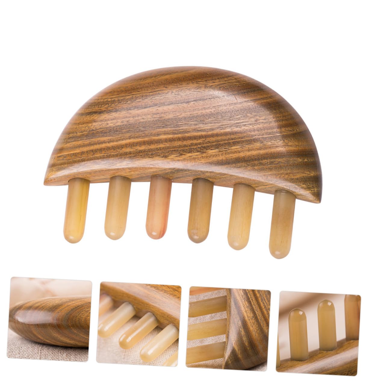 VICASKY Peine de Peine de Cuerno de Búfalo Dientes Anchos para Cabello Liso Peinado Baño
