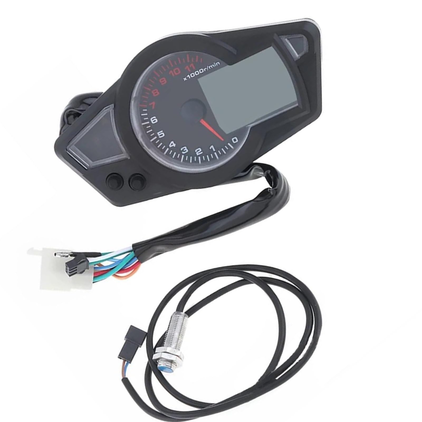 LCD Digitale Moto Tachimetro Contachilometri 11000rpm Cruscotto Misuratore Universale Per Harley Per Touring Per Road King AJOHBM