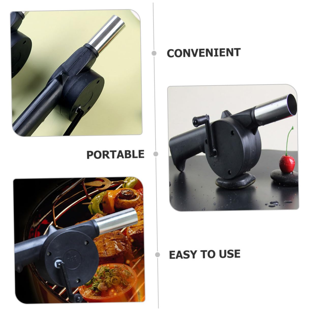 Kisangel 16 Piezas Soplador De Mano Arrancador De Rápido Portátil Ventilador Barbacoa Electrico Herramienta De Fuelle De Soplador De Aire Manual Manivela Para Carbón Metal