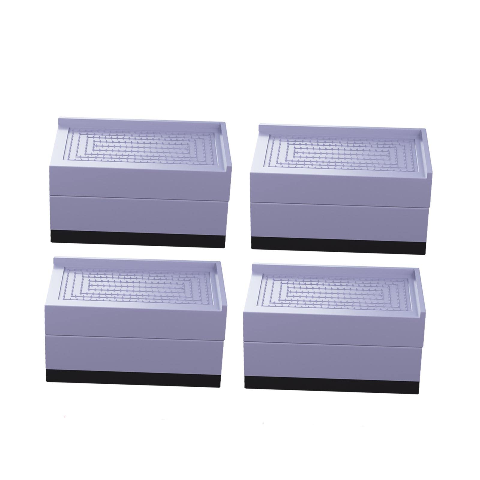 4 Piezas de Patas de Muebles, Patas Cuadradas Negras para Muebles, Protectores de Suelo, Elevadores de Cama Resistentes, Gris Grande, Individual