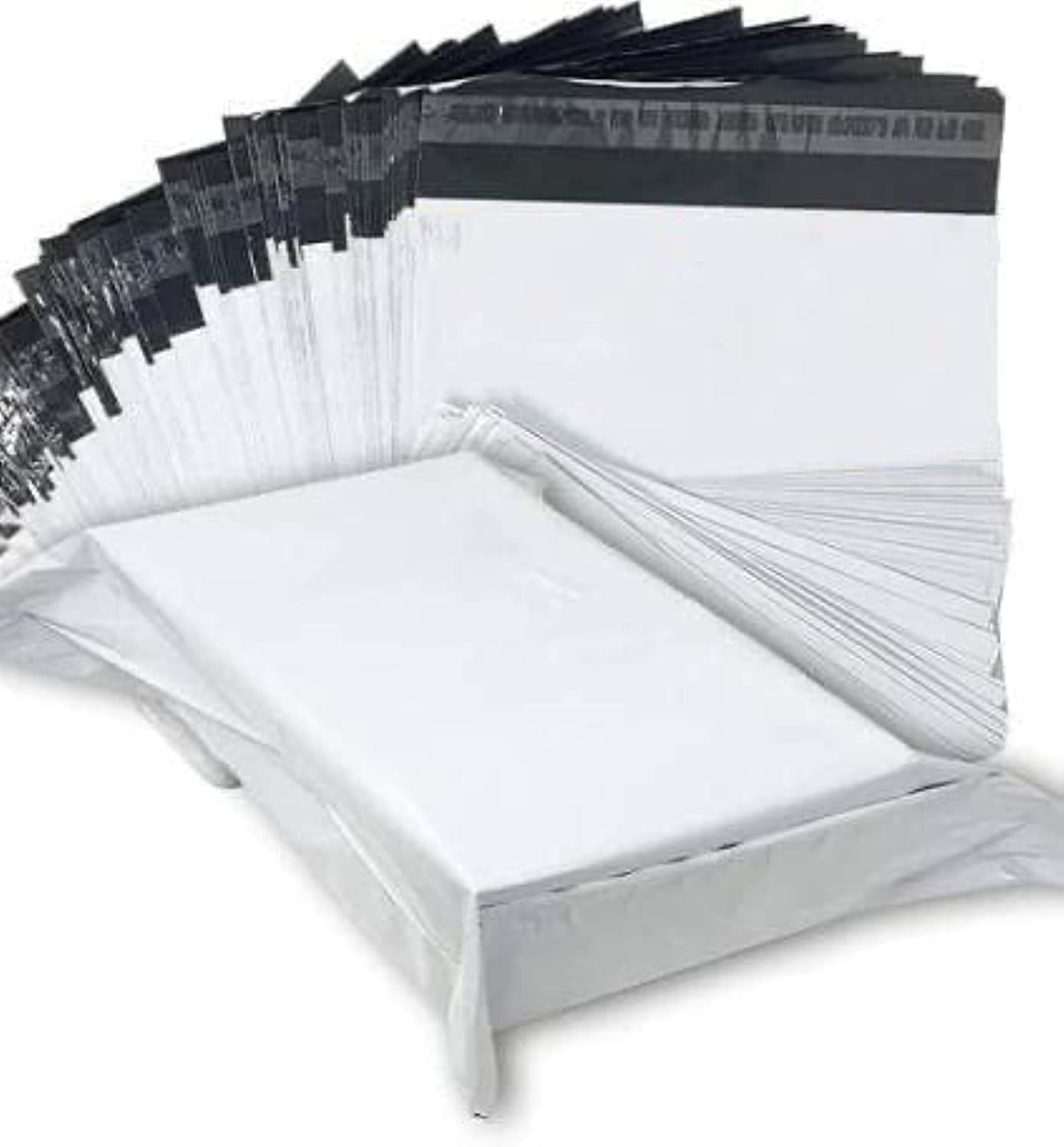 MARKQ 100 Pack White Poly Mailers Bags | 60 x 80 cm Adhesive Self-Seal Shipping Envelopes for Packaging Delivery | Ideal for Posting Parcels and Clothes