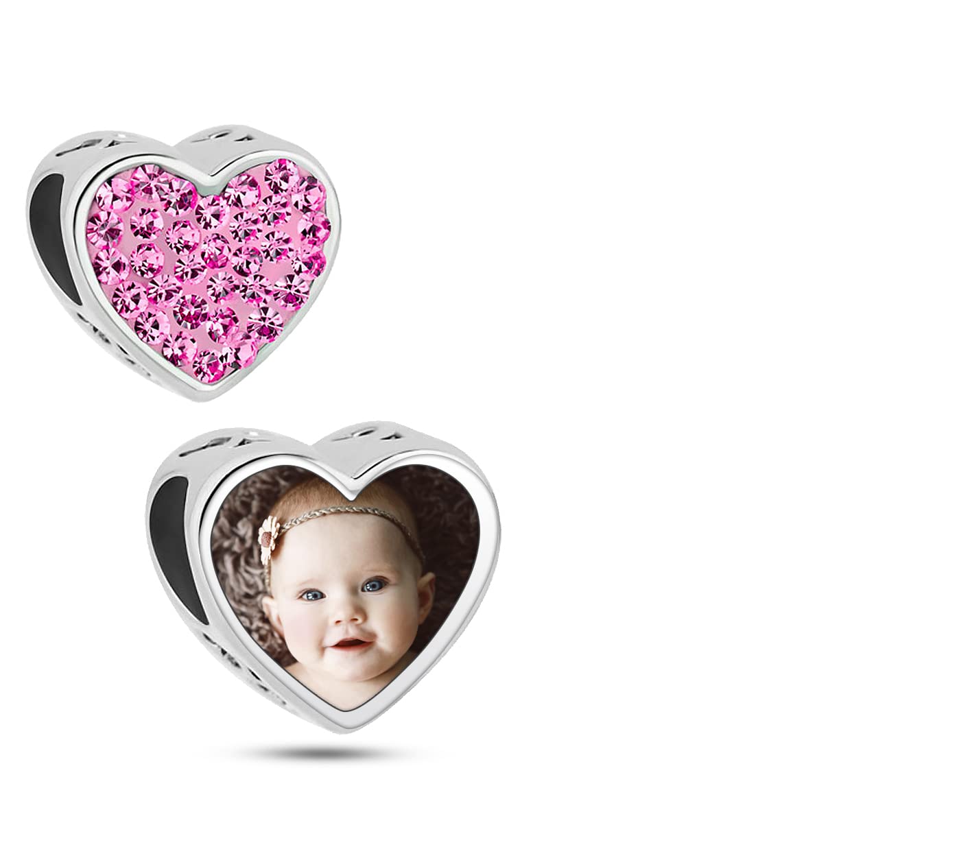 CreationtopCustom Charm for Any Pandora Bracelet Crystal Heart