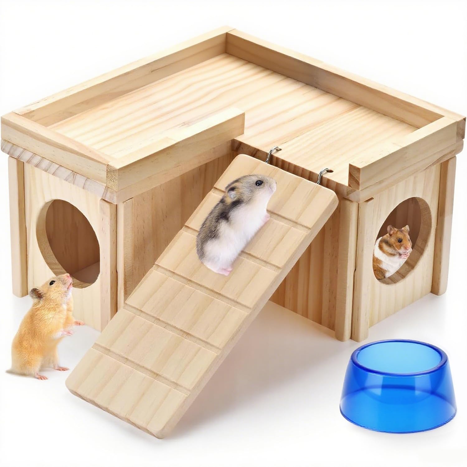 Maisonnette pour hamster en bois contre l'ennui des petits rongeurs