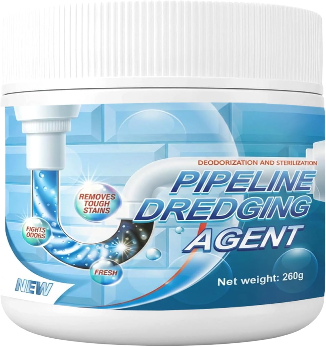 Pipeline Dredging Agent-Sink Drain Hair Clog Remover Cleaner,Toilet Unclogger Heavy Duty,Bathroom Shower Pipeline Dredging Agent,Unclog Clogged Drain(260g)