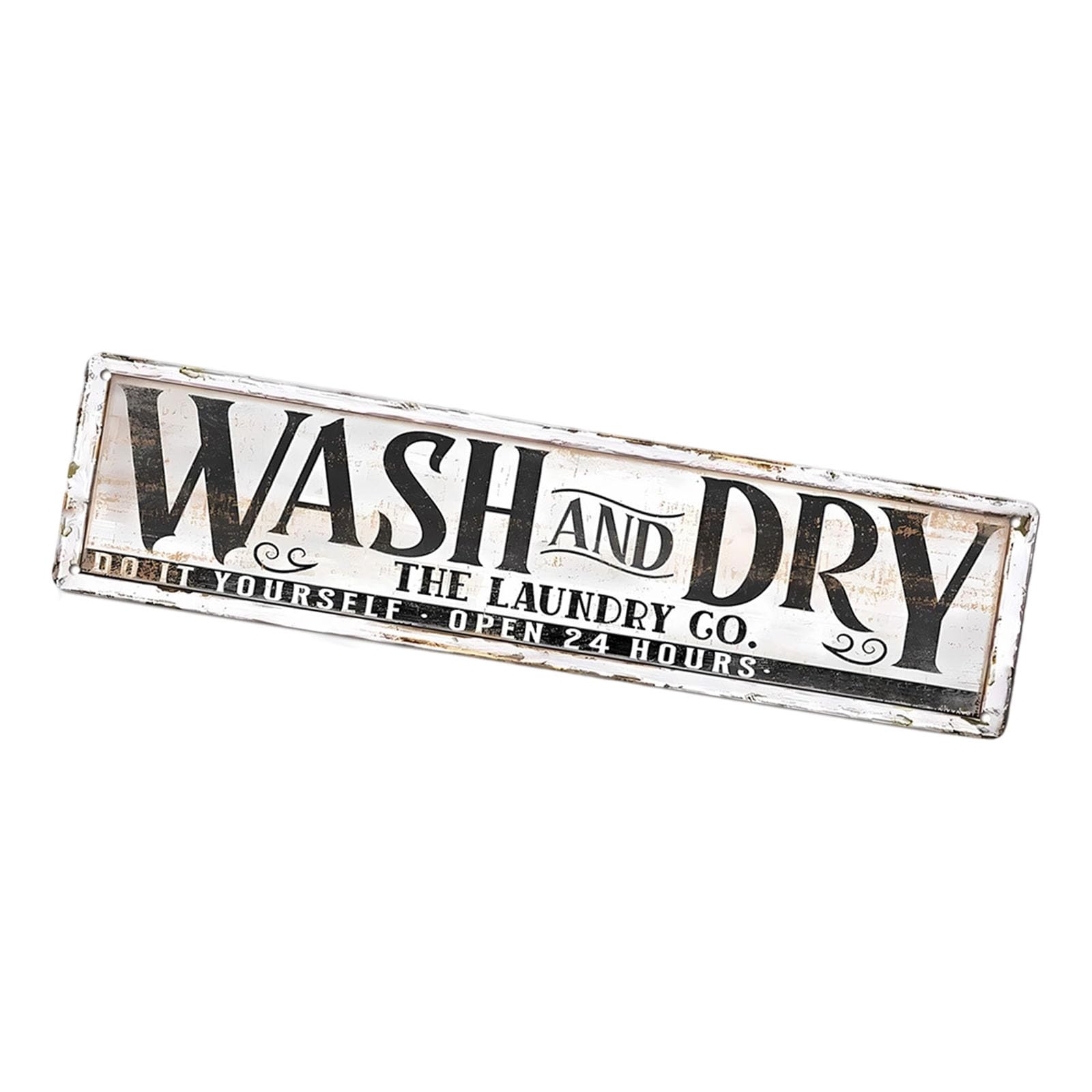Sbshiouu 1Set Industrial Old Fashioned Metal Wall Art Signs Waterproof Sturdy Iron Decors for Restaurant Shop Living Space 40X10Cm Traditional US Wall Decors