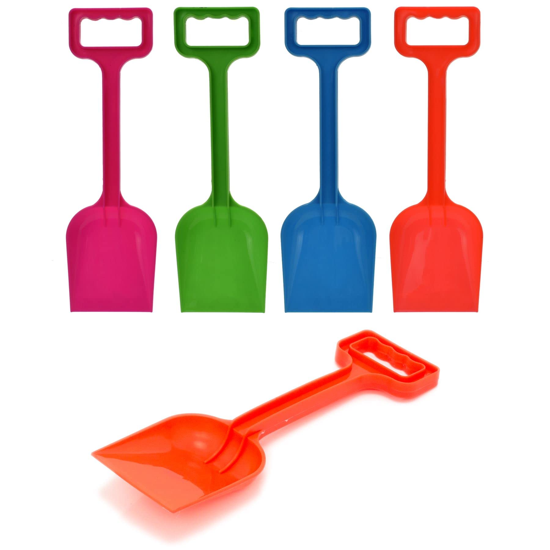Carousel Home Pack Of 12 Childrens Plastic Beach Spade Digging Toy | Childs Garden Spade Beach Toy Sand Spade | 33cm Kids Digging Spade - Colour Varies One Supplied