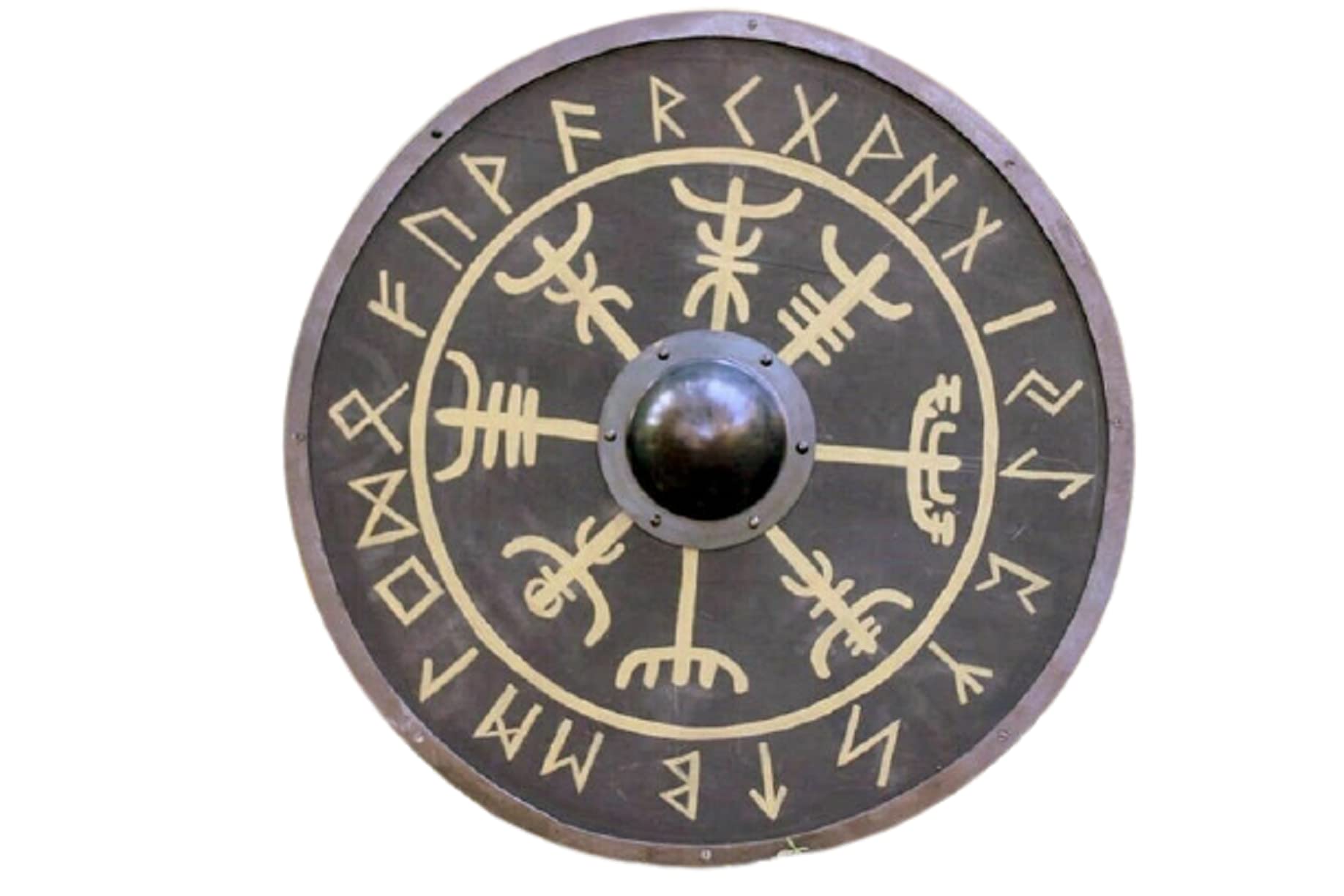 Viking Shield Norse Mythology Viking Symbols Hand Painted Round Wooden Battle Ready Larp Medieval Shield