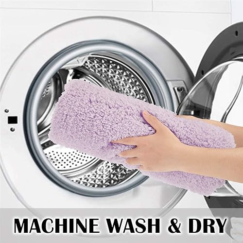 Miniatura 6 de Suchtale - Alfombra peluda de microfibra suave para baño, antideslizante, absorbe el agua, lavable a máquina, alfombra de felpa gruesa para ducha