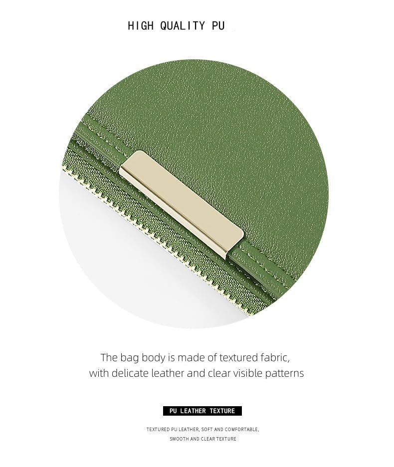 Leather Long Bifold Wallets Women's Wallet Double Fold with Zipper Multifunctional Leather Wallet, Large Capacity Card Holder, Hand-Held Wallet，Leather Bifold Wallets with Zipper Coin Pocket (Black)3