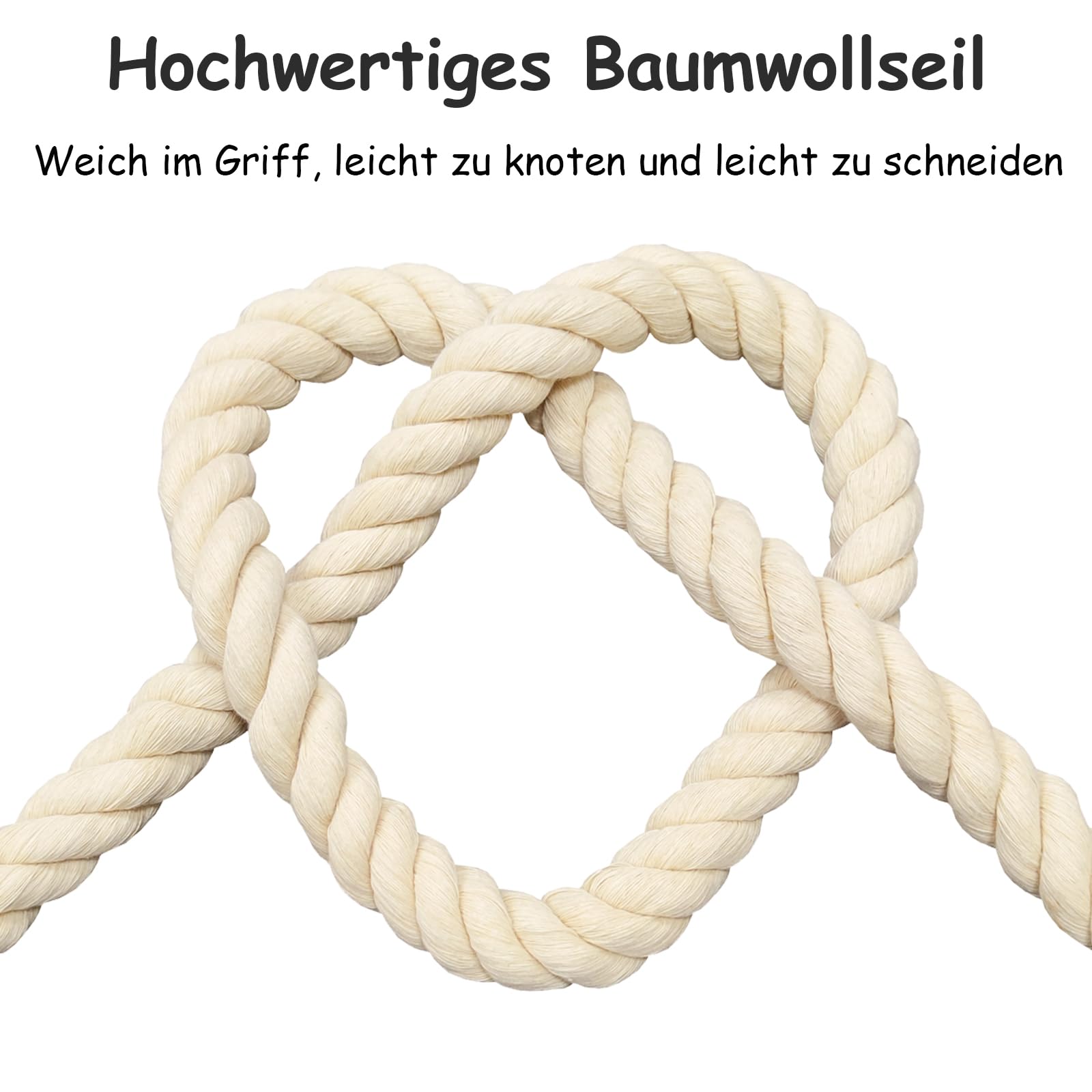 Corda Di Cotone Naturale Aoneky Per Macramè E Decorazioni - 14mm X 30M, Resistente E Versatile - Foto 13