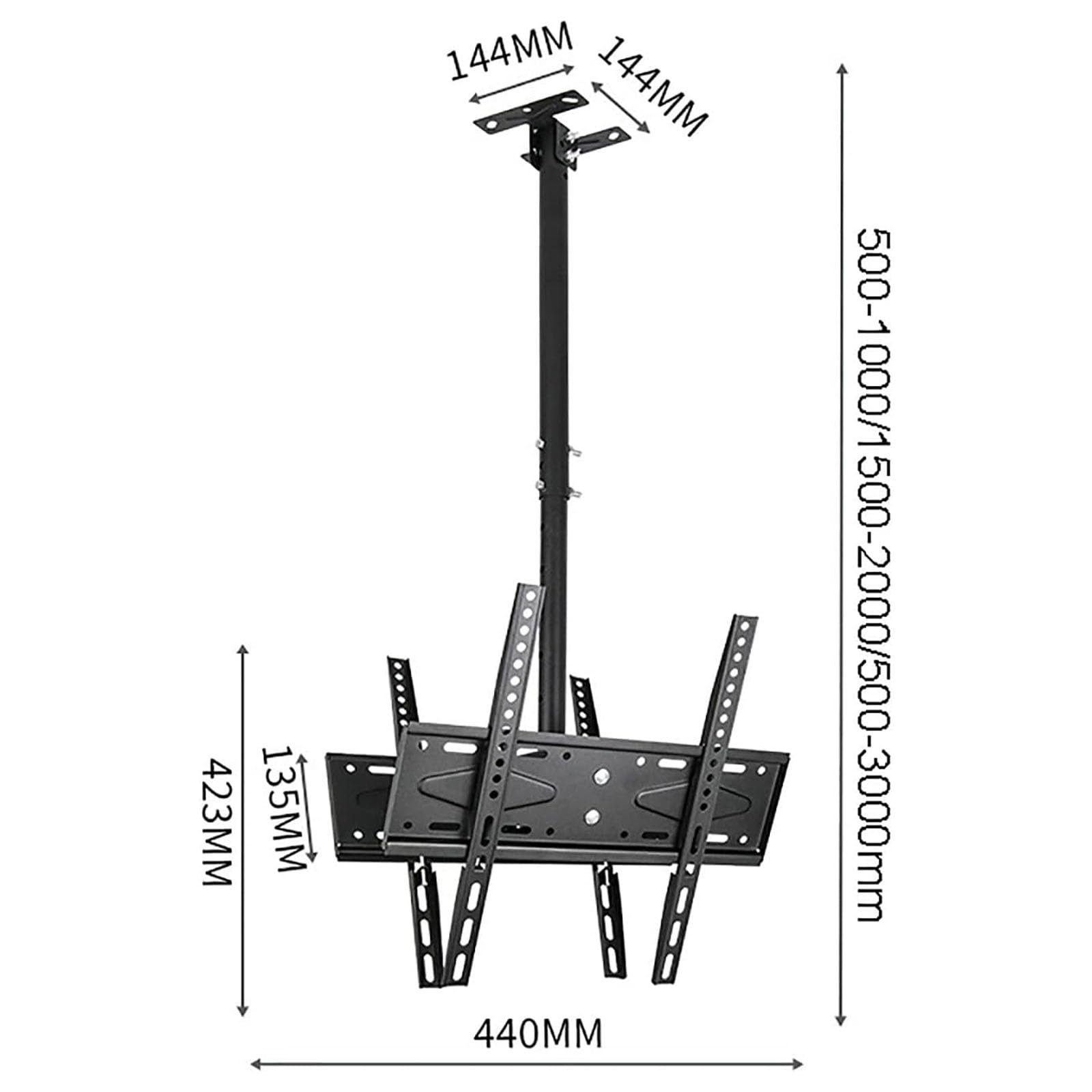 Support Mural pour téléviseur au Plafond - Support Mural Double Face réglable, pour téléviseurs de 26 à 60 Pouces (jusqu'à 80 kg), Compatible VESA jusqu'à 400 x 400,2m