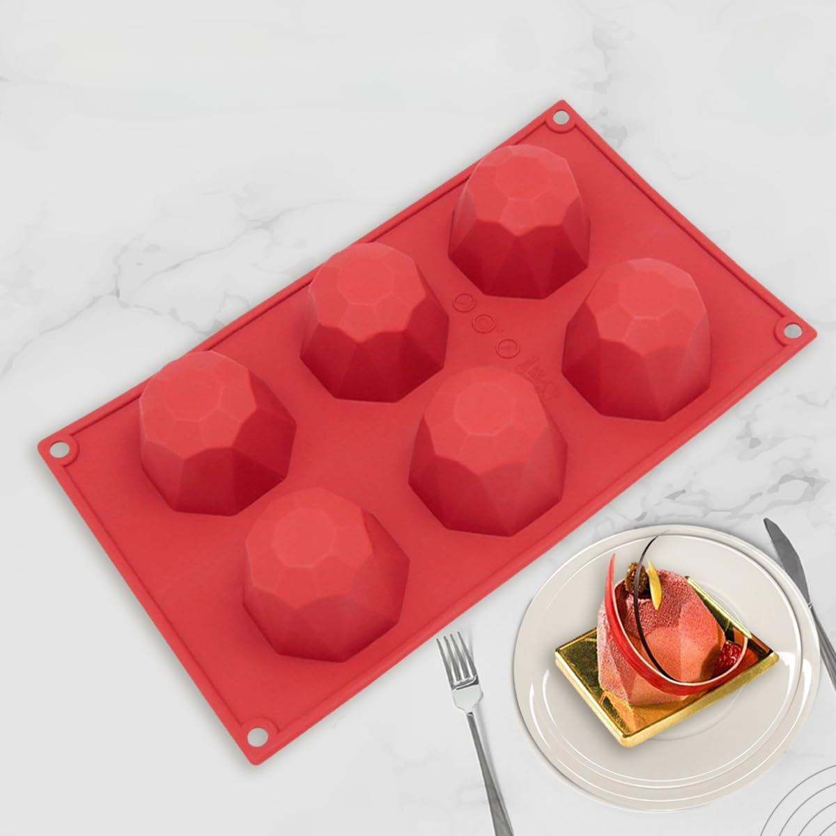 JoyGlobal Silicone 6 Cavity Diamond Shape Candle Soap Mould (Output Weight : 100-110 Grams)-image-17