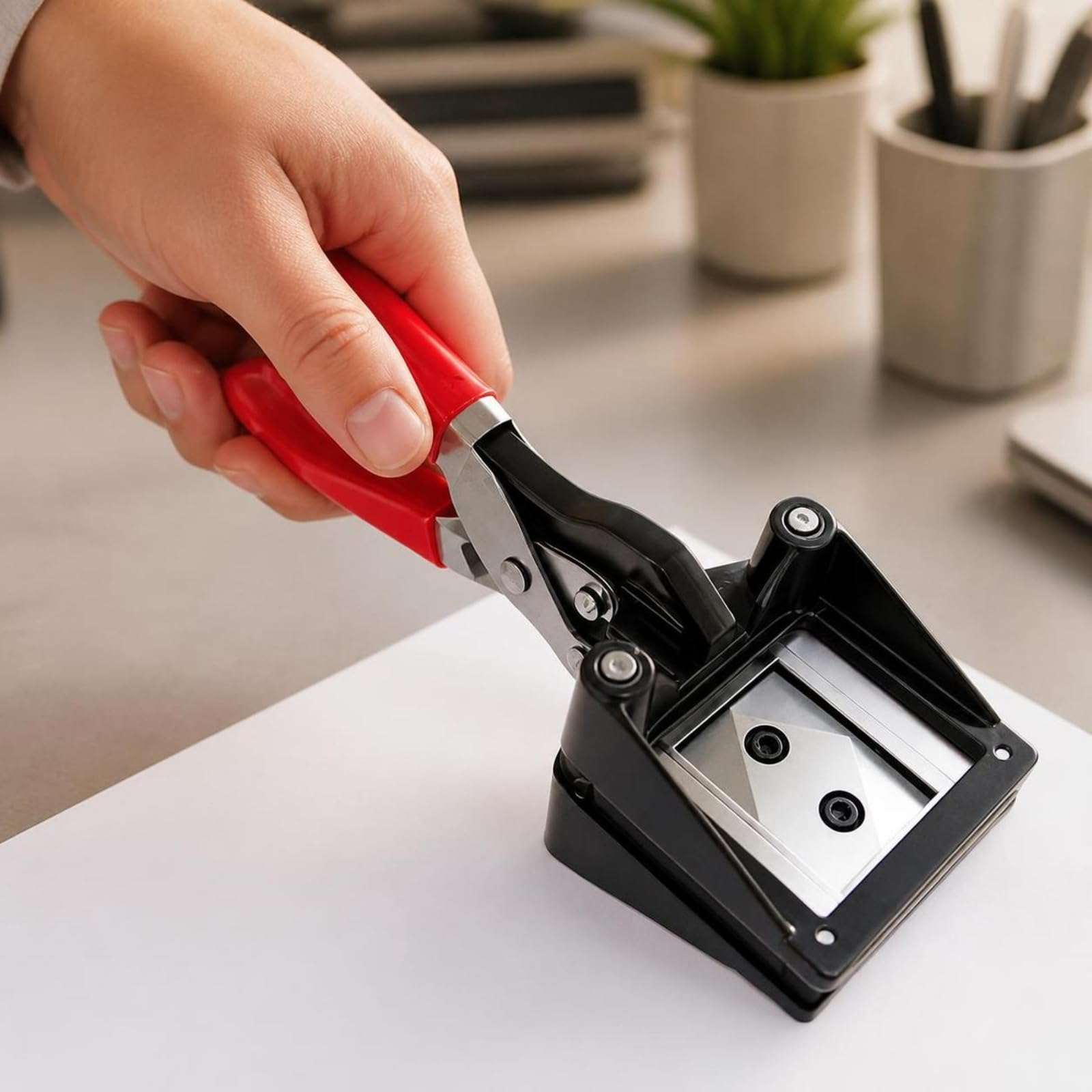 Fustellatrice per Fototessere | Facile da Usare, Taglierina per Fototessere, Portatile, Taglierina Carta D'identità, Ufficio, Casa