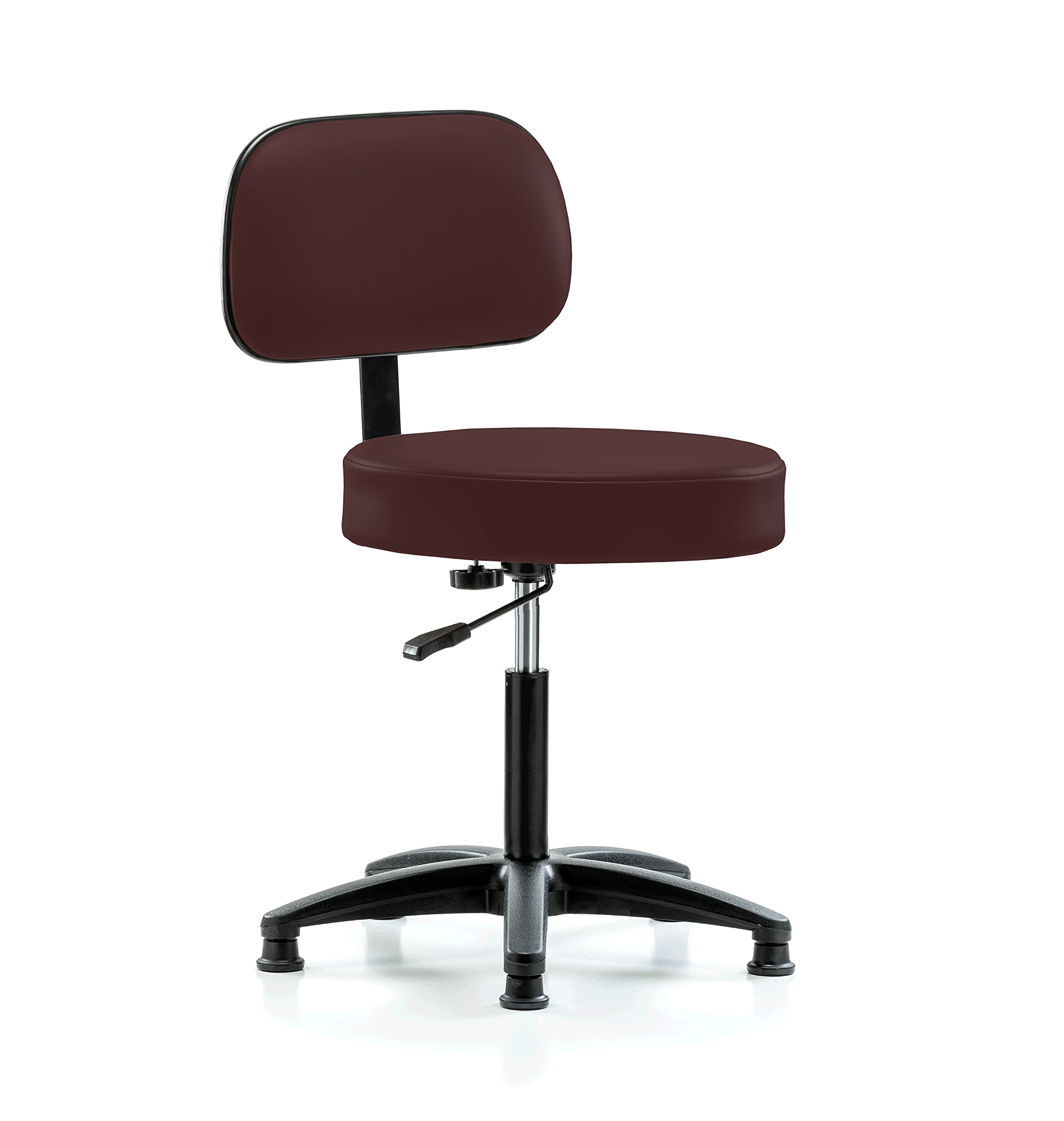 Perch Basic Exam Stool, Glides, 21-28.5", Burgundy Vinyl