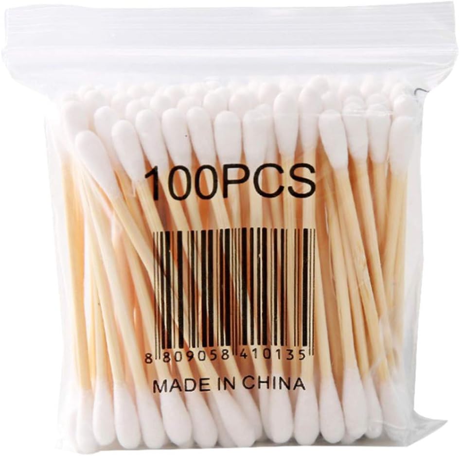 I613 Wooden Cotton Swabs 100 PCS Double Head Cotton Swab Clean Dust-Free Sterile Make up Cotton Swab Makeup Swab
