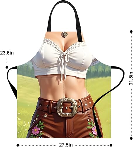 Miniatura 3 de ANNA QUEEN Delantal divertido para mujeres y hombres con bolsillos, delantales de cocina ajustables para cocinar, hornear, jardinería, lindo delantal