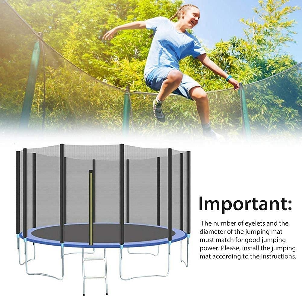 Tappetino di ricambio per trampolino da 1,8 m, con anelli a V, rotondo, per parti sicure del trampolino (include 36 fibbie)