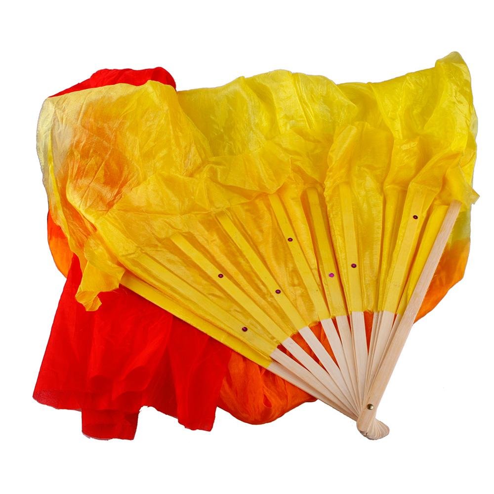 Fashion Colorful 1.5M Hand Made Belly Dance Dancing Silk Bamboo Long Fans Veils 3