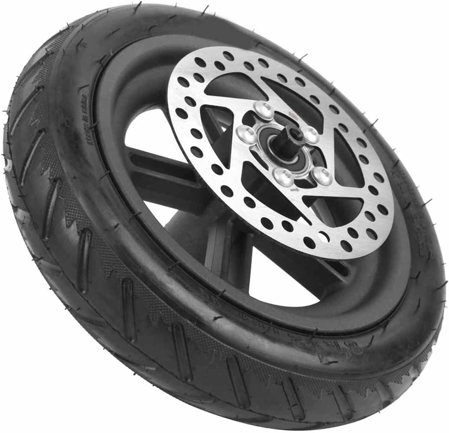 Inflatable Rear Wheel and 120 Disc Brake Durable Set for PRO Electric Scooter, Wear-Resistant Aluminium Alloy Material, 8.7x8.7in, Black, 1 X Suitable for PRO Electric Scooter