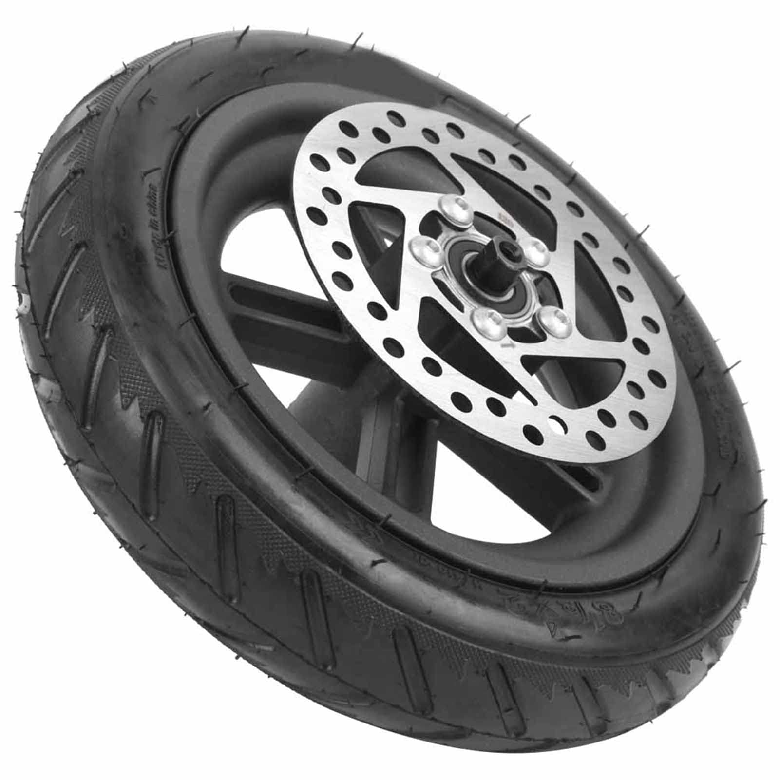 Inflatable Rear Wheel and 120 Disc Brake Durable Set for PRO Electric Scooter, Wear-Resistant Aluminium Alloy Material, 8.7x8.7in, Black, 1 X Suitable for PRO Electric Scooter