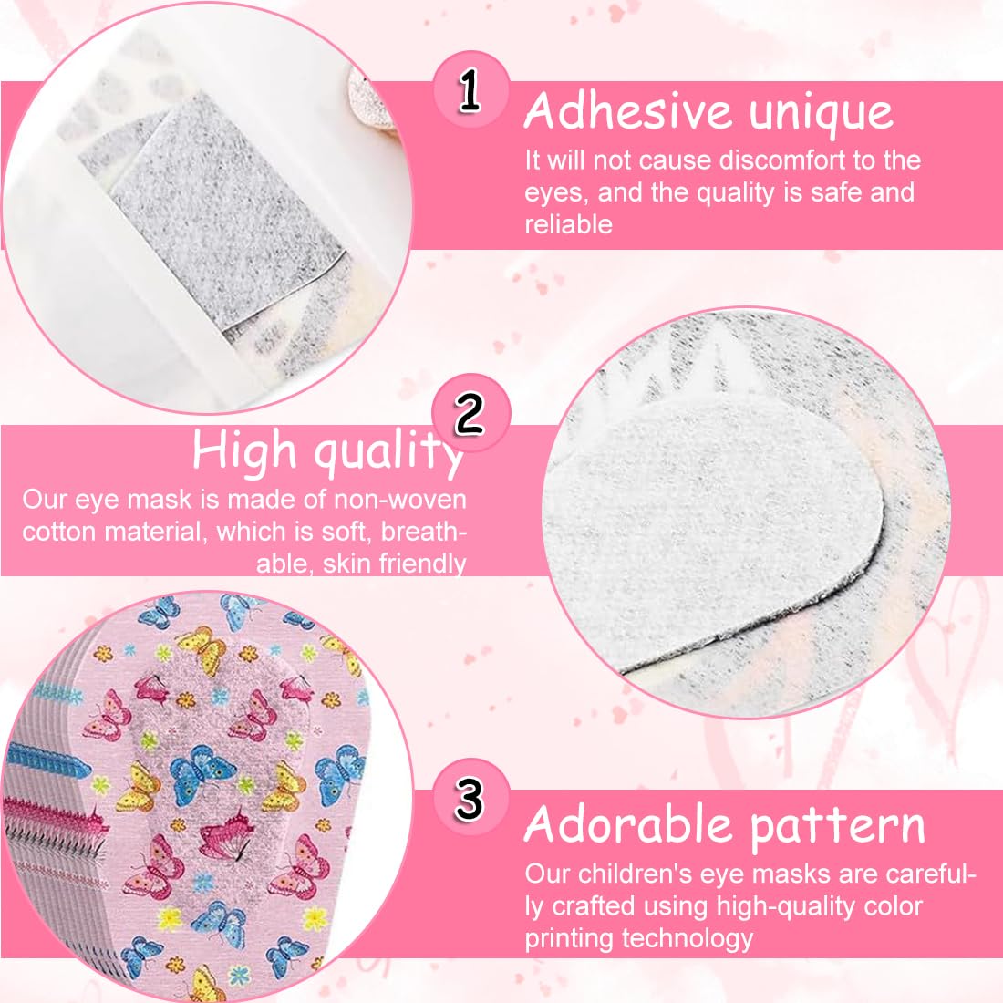 18 Pièces de Pansements Oculaires, Patchs Adhésifs Respirants pour les yeux, Patch Adhésif pour les Yeux pour Enfants Cache Oeil Adhésif en Coton Bloquant la Lumière pour Enfant