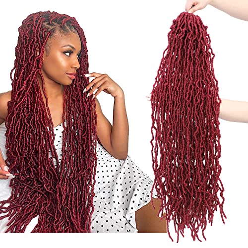 Locsguard Faux Locs Crochet Hair Burgundy Red Soft Locs 36 Inch 6 Packs Burgundy Long Natural Butterfly Locs Crochet Hair For Black Women Goddess Locs Crochet Hair (36 Inch (Pack Of 6), Bug) #TOP22